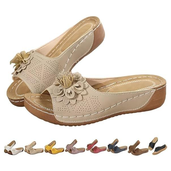 Ladies' 👡 Soft Grip Wedge Sandals, Toe-Free 🌬️ & Airy for Daily Walks 🚶‍♀️