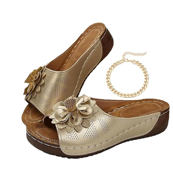 Ladies' 👡 Soft Grip Wedge Sandals, Toe-Free 🌬️ & Airy for Daily Walks 🚶‍♀️