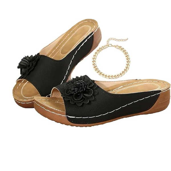 Ladies' 👡 Soft Grip Wedge Sandals, Toe-Free 🌬️ & Airy for Daily Walks 🚶‍♀️